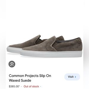 Common Projects Slip on Waxed Suede Dark Grey